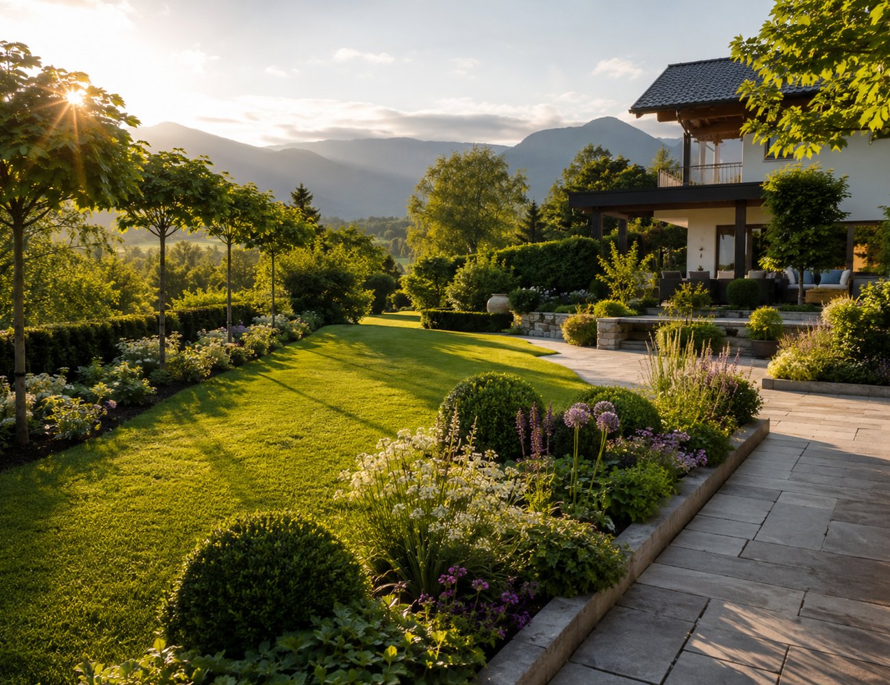 Garten- und Landschaftsbau Murnau, gepflegte Außenanlage